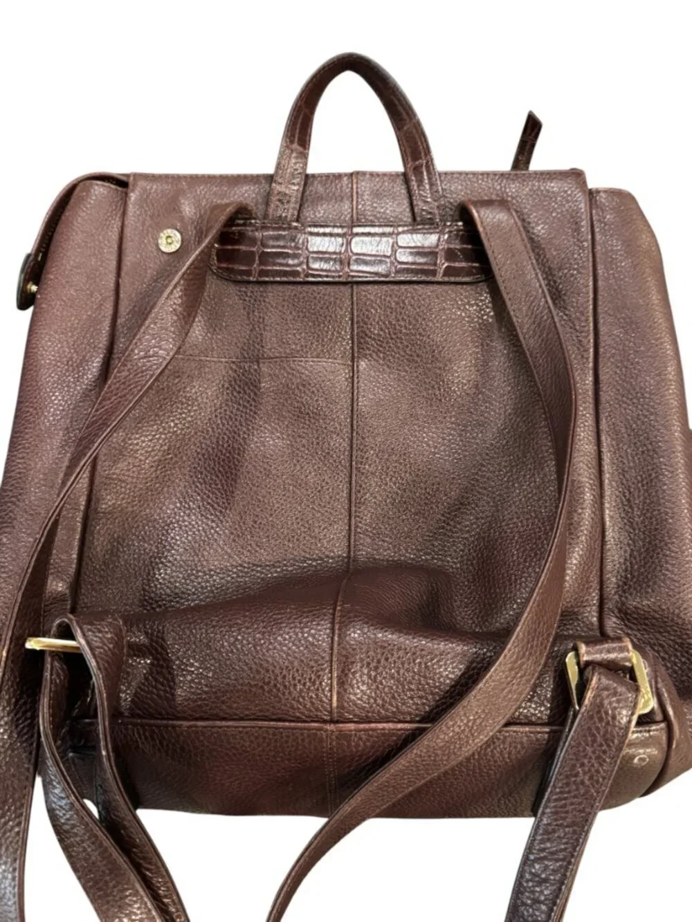 Radley London Brown Croc Embossed Leather Backpack Zip Top